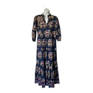 Mary Marshmallow Willow Maxi Dress Navy Twin Tigers Size XS